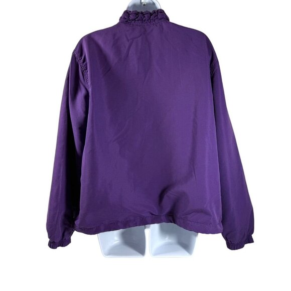 Athletech Womens‎ Lightweight Purple Zip-Up Jacket Smocked Accents Size XL - Picture 9 of 15